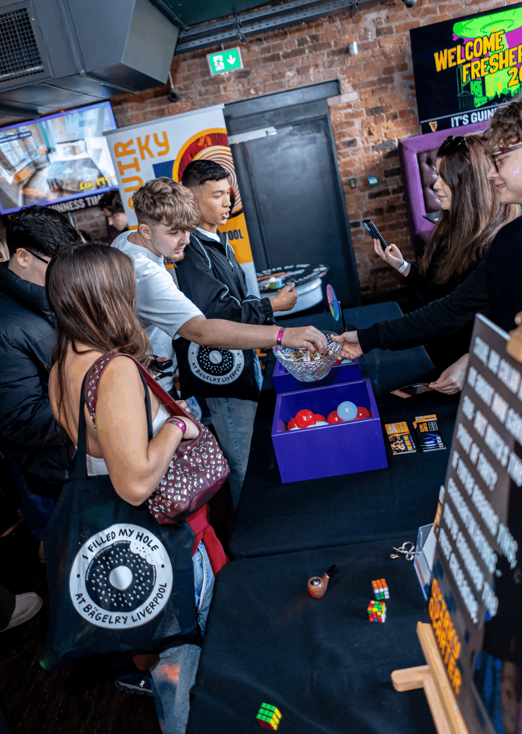 Business networking at an event